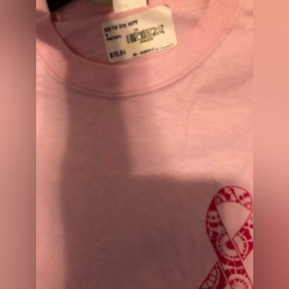 Breast Cancer Awareness short sleeve pink T-shirt, new with tags NWT Size Medium - Picture 5 of 5